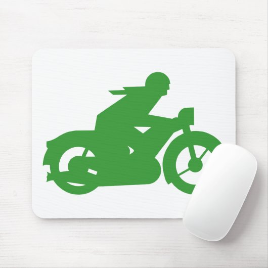 Groene motorfiets muismat (Met muis)