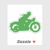 Groene motorfiets sticker (Vel)