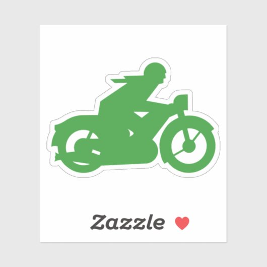Groene motorfiets sticker (Vel)