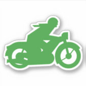 Groene motorfiets sticker (Voorkant)