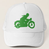 Groene motorfiets trucker pet (Voorkant)