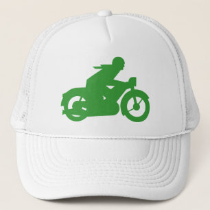 Groene motorfiets trucker pet