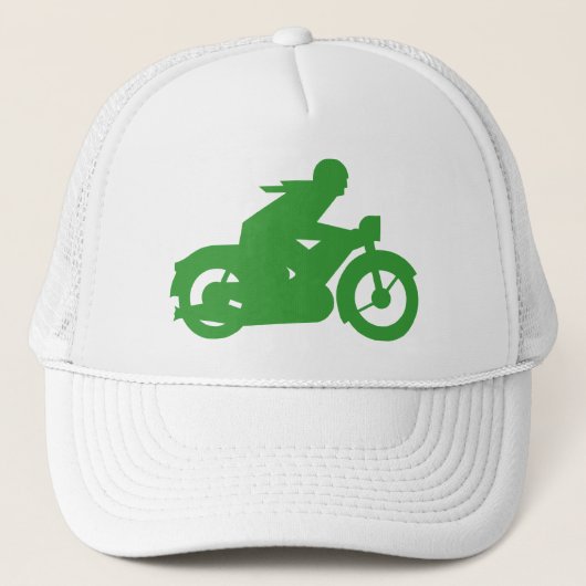 Groene motorfiets trucker pet (Voorkant)