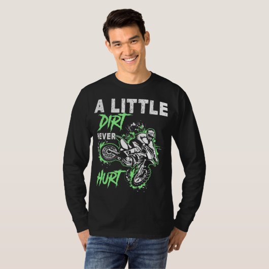 Groene motorfiets vuile bike MX Motocross Mannen b T-shirt (Voorkant volledig)