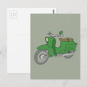 Groene Motorscooter "Schwalbe" Briefkaart (Voorkant / Achterkant)