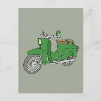 Groene Motorscooter "Schwalbe" Briefkaart