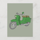 Groene Motorscooter "Schwalbe" Briefkaart (Voorkant)