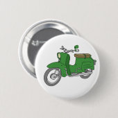 Groene Motorscooter "Schwalbe" Ronde Button 5,7 Cm (Voorkant /achterkant)