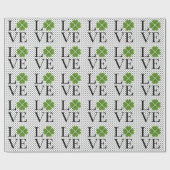 Groene mousserende shamrock Polka Dots Cadeaupapier (Vlak)