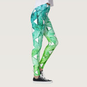 Groene mozaïekbloem leggings (Rechts)