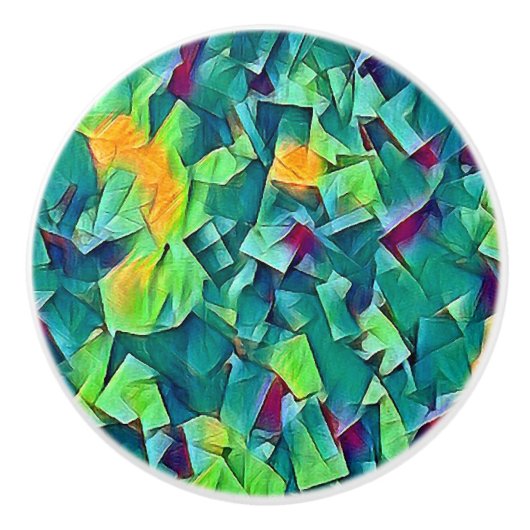 groene mozaïekdeur of -uitloopknop keramische knop (Voorkant)