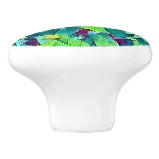  groene mozaïekdeur of -uitloopknop keramische knop (Zijkant)