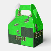 Groene mozaïekGolf-clubs, fortuinfort Bedankdoosjes (Achterkant)