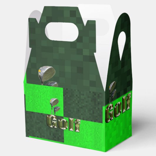 Groene mozaïekGolf-clubs, fortuinfort Bedankdoosjes (Geopend)