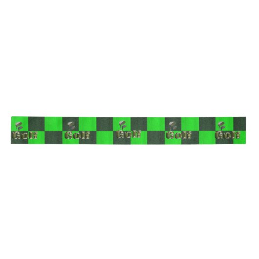 Groene mozaïekGolfclubs, Satin Ribbon Satijnen Lint (Voorkant)