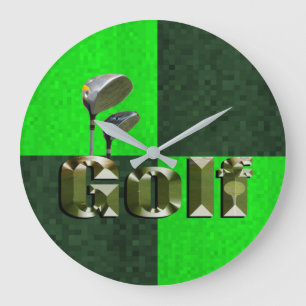Groene mozaïekGolfclubs, wandklok