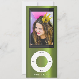 Groene MP3-muziekspeler Verjaardag Kaart