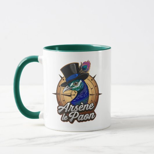 Groene Mug "Arsène le Paon" Mok (Links)