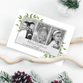 Groene Multi Foto Vrolijk Kerstgroen Feestdagenkaart