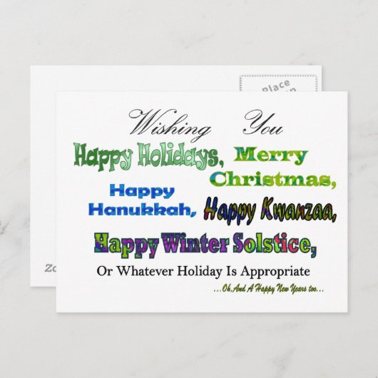 Groene Multivakantiegroeten Feestdagenkaart (Voorkant / Achterkant)