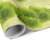 Groene Mums Cadeaupapier (Rol Hoek)