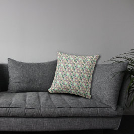 Groene munt beige abstract geometrisch patroon kussen