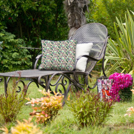 Groene munt beige abstract geometrisch patroon kussen