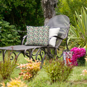 Groene munt beige abstract geometrisch patroon kussen