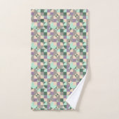 Groene munt beige abstracte geometrische patroonna bad handdoek (Handdoek)