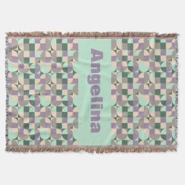 Groene munt beige abstracte geometrische patroonna deken