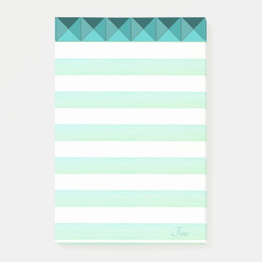 Groene Munt Pyramide Shapes & Stripes Post-it® Notes (Voorkant)