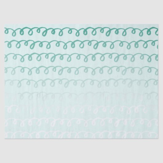 Groene Munt Squiggle Ombre Tissuepapier (Voorkant)