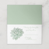 Groene Munt Succulent Cactus Waterverf bruiloft Plaatskaartje (Buitenkant ongevouwen)