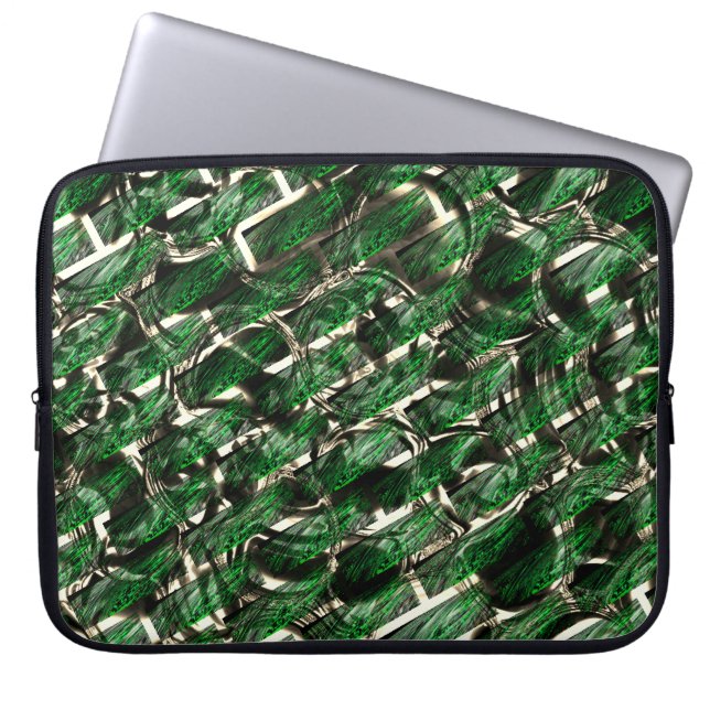Groene 'muur'-effect en donkerste bubbels? laptop sleeve (Voorkant)