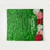 Groene Muur Tuin Bloem Bruiloft Feest Achtergrond Wandkleed (Voorkant (horizontaal))