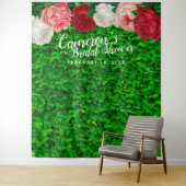 Groene Muur Tuin Bloemen Bruids Bruiloft Feest Ach Wandkleed (In situ)