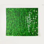 Groene muur Twinkelende lichten Bruidsdouche achte Wandkleed (Voorkant (horizontaal))