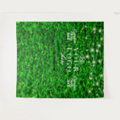 Groene muur Twinkelende lichten Feest Achtergrond Wandkleed (Voorkant (horizontaal))