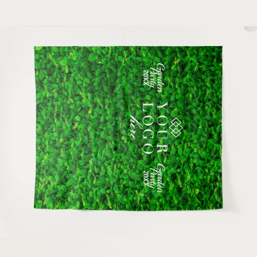 Groene Muurtuin Aangepast Logo Feest Achtergrond Wandkleed (Voorkant (horizontaal))