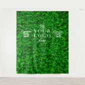 Groene Muurtuin Aangepast Logo Feest Achtergrond Wandkleed (Voorkant)
