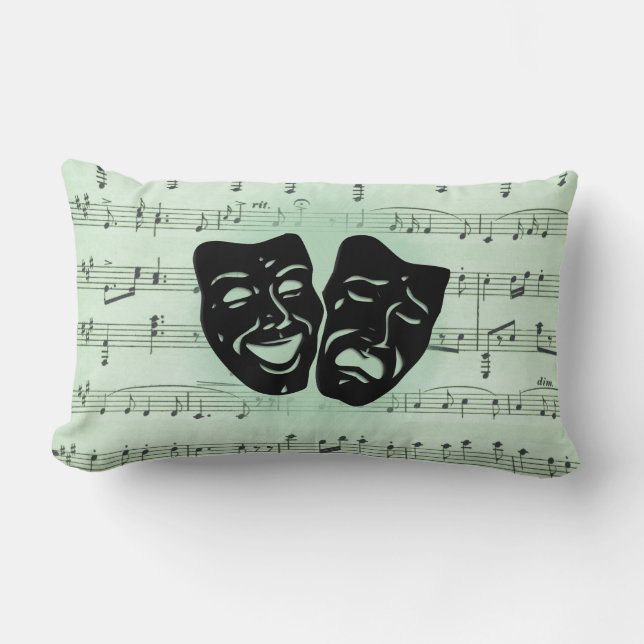 Groene muziek en bioscoop Griekse maskers Solid Gr Kussen (Voorkant)