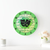 Groene muziek- en theatermaskers grote klok (Huis)