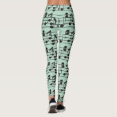 Groene muziek leggings (Achterkant)