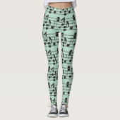 Groene muziek leggings (Voorkant)