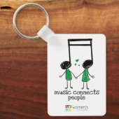 Groene muziek verbindt mensen Sleutelhanger (Voorkant)