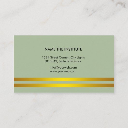 Groene muziekdocent gitaarspeler, instrument visitekaartje (Achterkant)