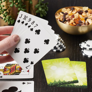 Groene Muziekfestival Silhouetconcertpubliek Pokerkaarten