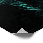 Groene muziekluidspreker op een donkere achtergron poster (Hoek)