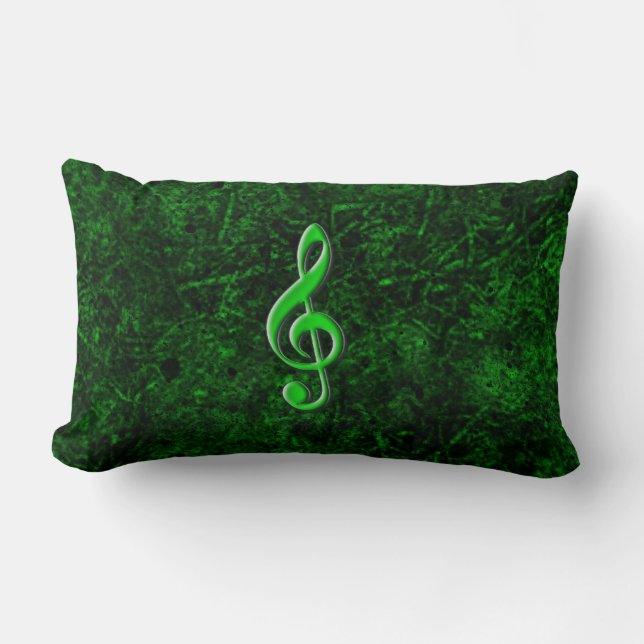 Groene muzieknoot symbool lendenkussen kussen (Voorkant)