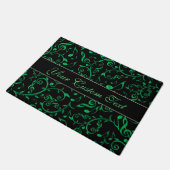 Groene Muzieknoten Floral Pattern Doormat Deurmat (Schuin)